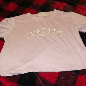 purple crop tee